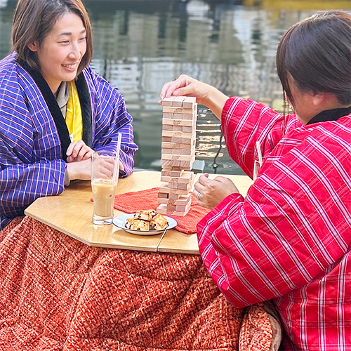 水上でジェンガ