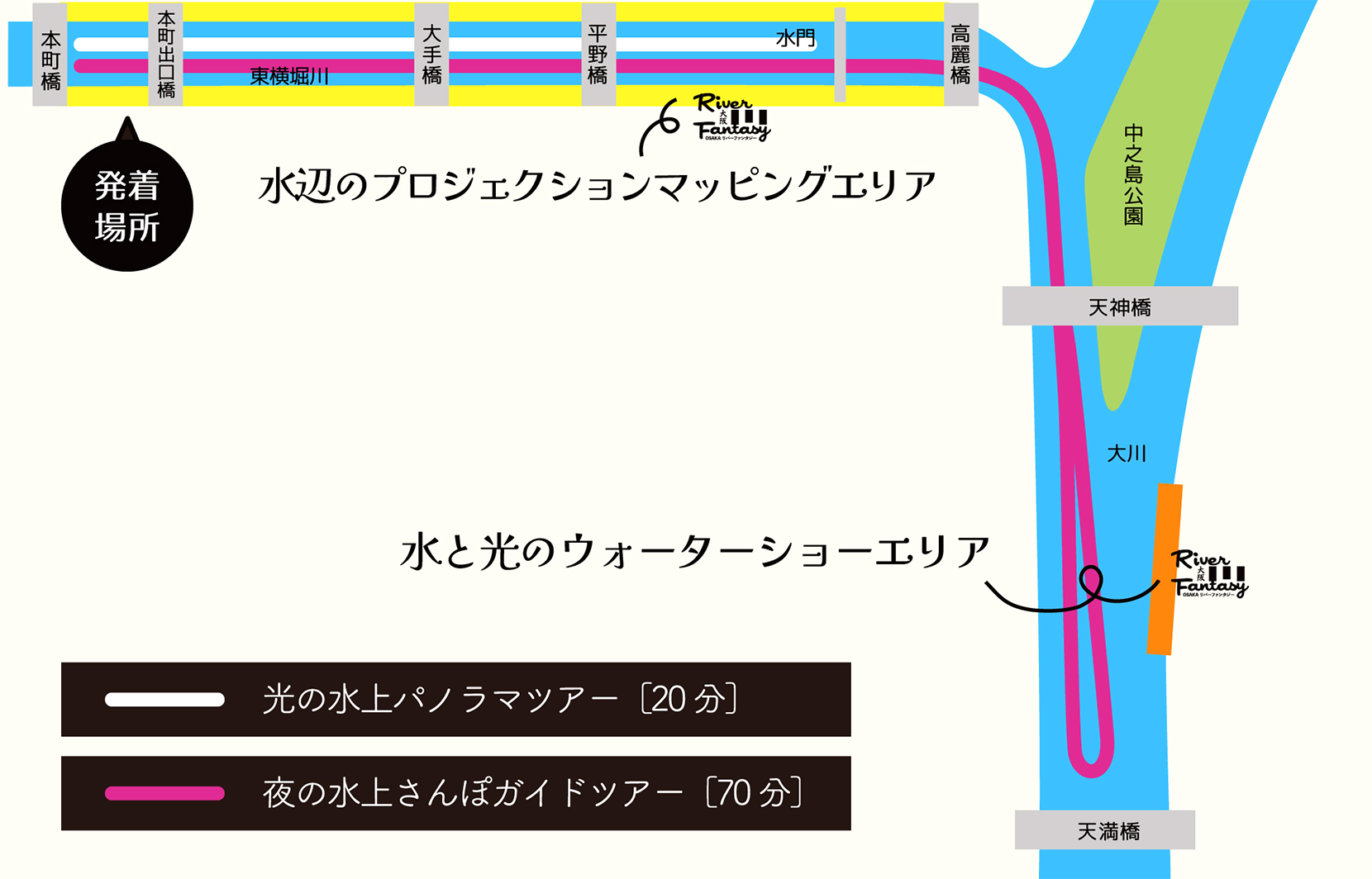 OSAKAリバーファンタジーコースマップ